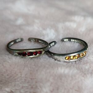 2- Sterling Silver Gemstone TOE Rings
